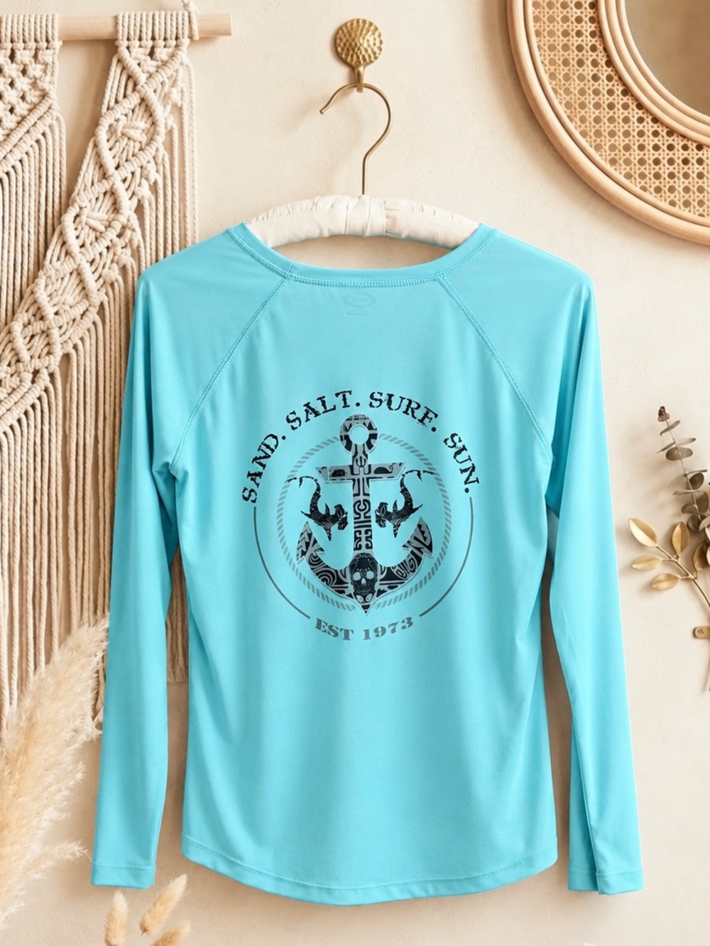 Vapor Apparel Blue Long Sleeve Sand Salt Surf Sun Top
